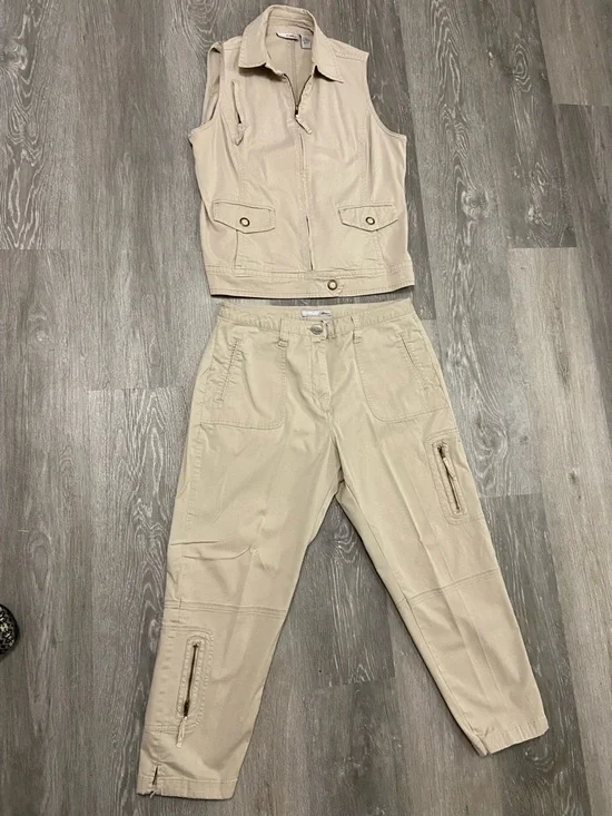 Chico's Matching Set - Beige Utility Zip Sleeveless Vest and Matching Pants - Picture 2 of 10
